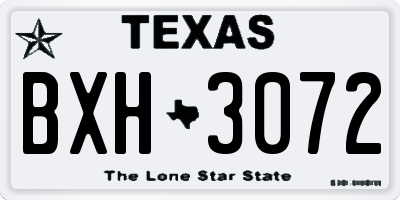 TX license plate BXH3072