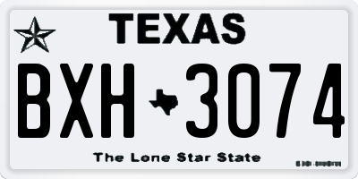 TX license plate BXH3074