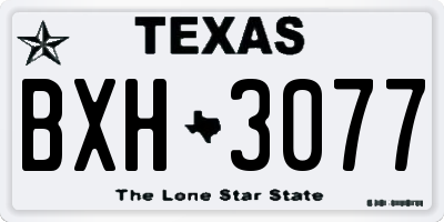 TX license plate BXH3077