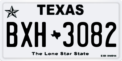 TX license plate BXH3082