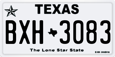 TX license plate BXH3083