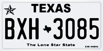 TX license plate BXH3085