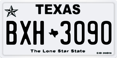 TX license plate BXH3090