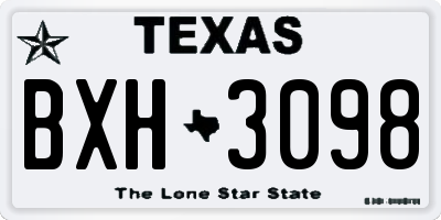 TX license plate BXH3098