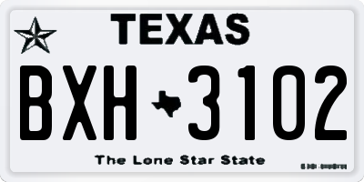 TX license plate BXH3102