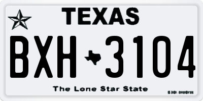 TX license plate BXH3104