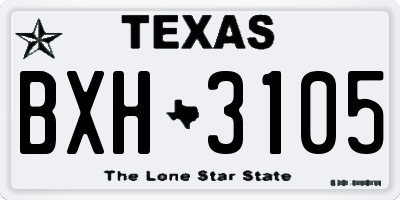 TX license plate BXH3105