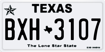 TX license plate BXH3107