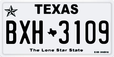 TX license plate BXH3109