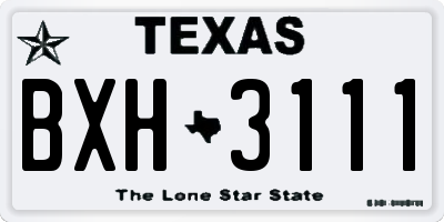 TX license plate BXH3111