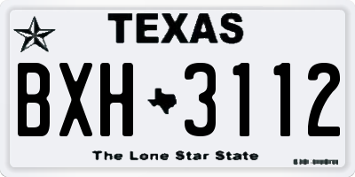 TX license plate BXH3112