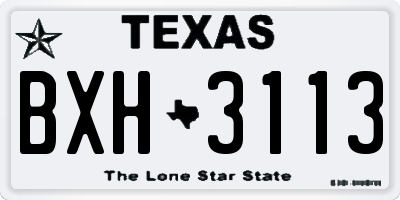 TX license plate BXH3113