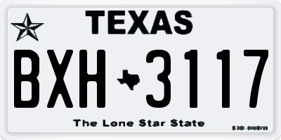 TX license plate BXH3117