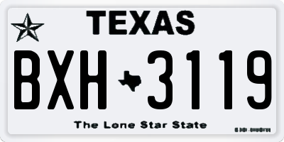 TX license plate BXH3119