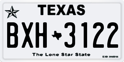 TX license plate BXH3122