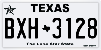 TX license plate BXH3128