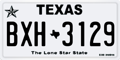 TX license plate BXH3129