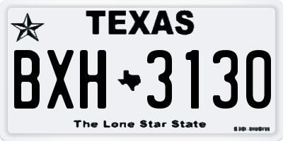 TX license plate BXH3130