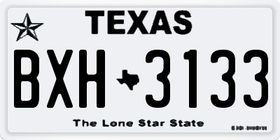 TX license plate BXH3133
