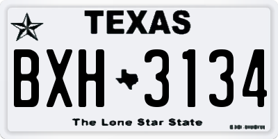 TX license plate BXH3134