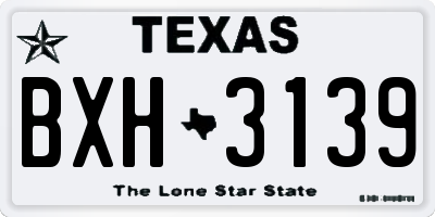 TX license plate BXH3139