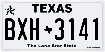 TX license plate BXH3141