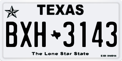 TX license plate BXH3143
