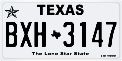 TX license plate BXH3147