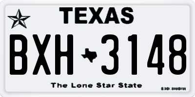 TX license plate BXH3148