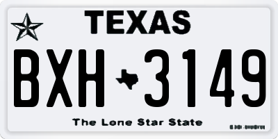 TX license plate BXH3149