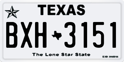 TX license plate BXH3151