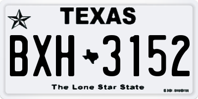 TX license plate BXH3152