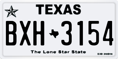 TX license plate BXH3154