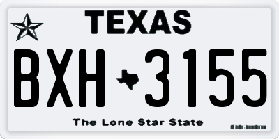 TX license plate BXH3155
