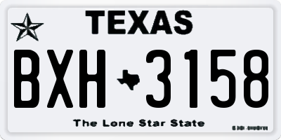 TX license plate BXH3158