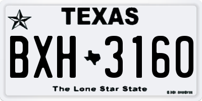 TX license plate BXH3160