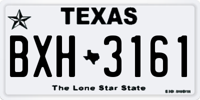 TX license plate BXH3161