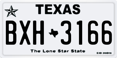 TX license plate BXH3166