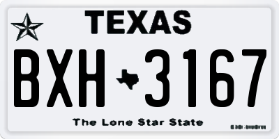 TX license plate BXH3167
