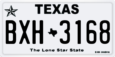 TX license plate BXH3168