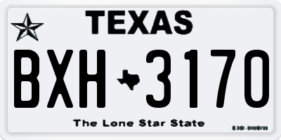 TX license plate BXH3170