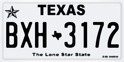 TX license plate BXH3172