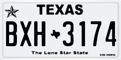 TX license plate BXH3174