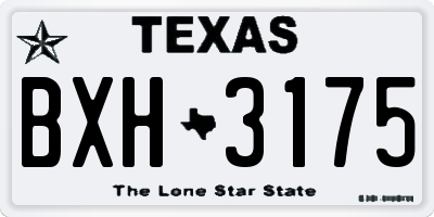 TX license plate BXH3175