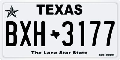 TX license plate BXH3177
