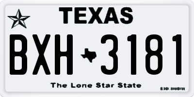TX license plate BXH3181