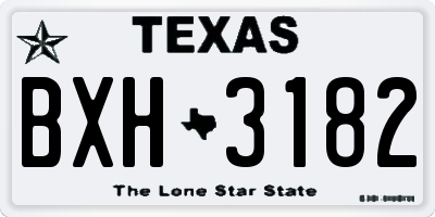 TX license plate BXH3182