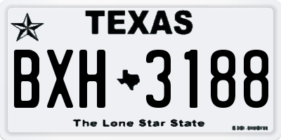 TX license plate BXH3188