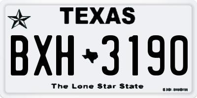 TX license plate BXH3190