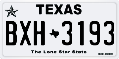 TX license plate BXH3193